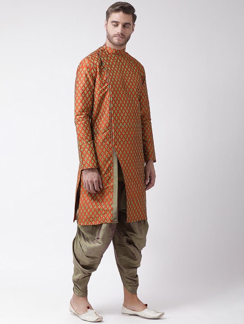 men long sleeve dhoti kurta set - 21078467 - Standard Image - 2