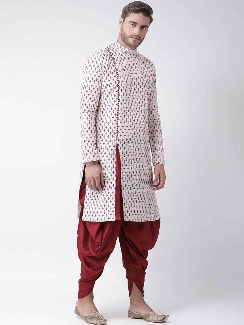 men long sleeve dhoti kurta set - 21078498 - Standard Image - 2