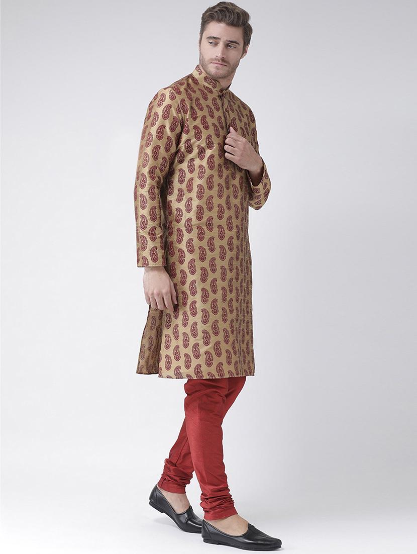 men long sleeve kurta churidar set - 21078514 - Standard Image - 2