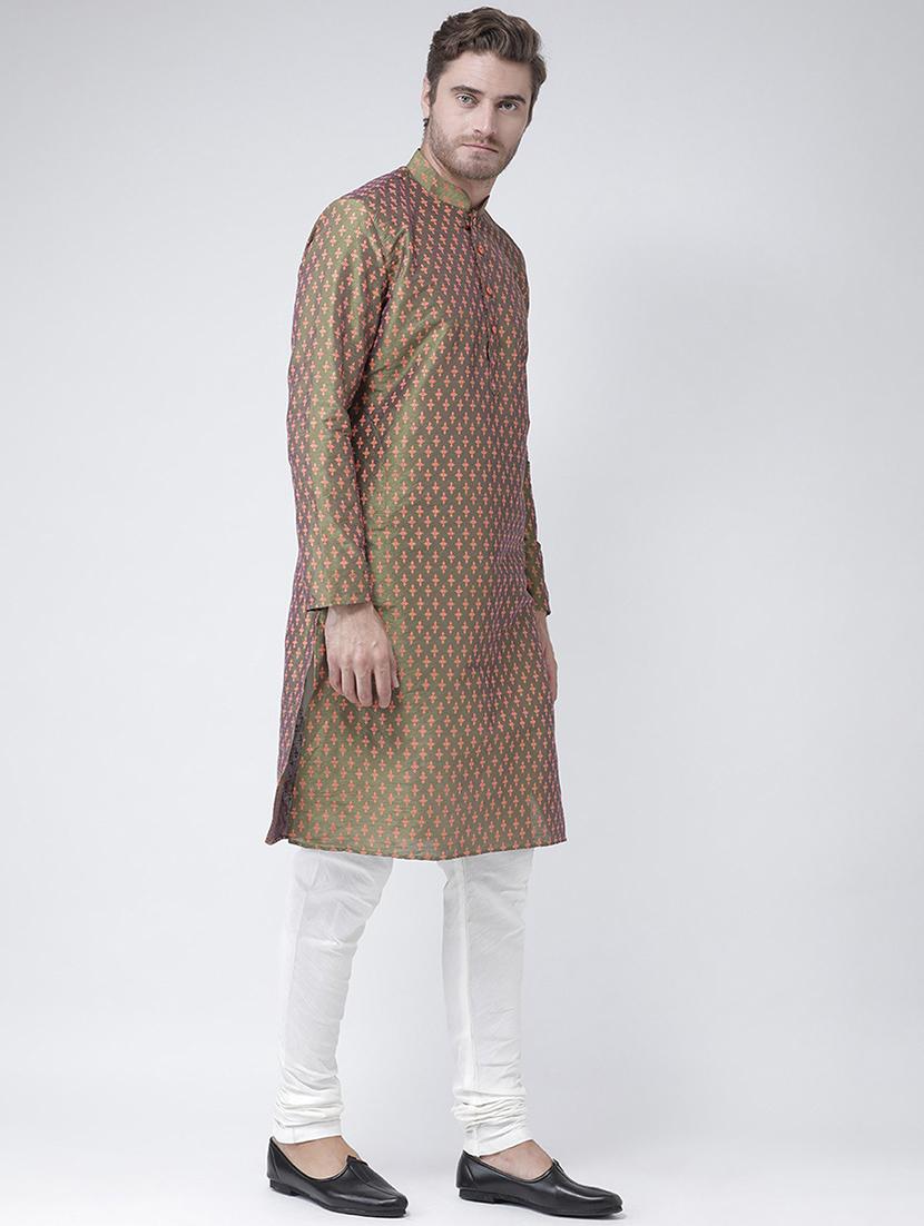 men long sleeve kurta churidar set - 21078521 - Standard Image - 2