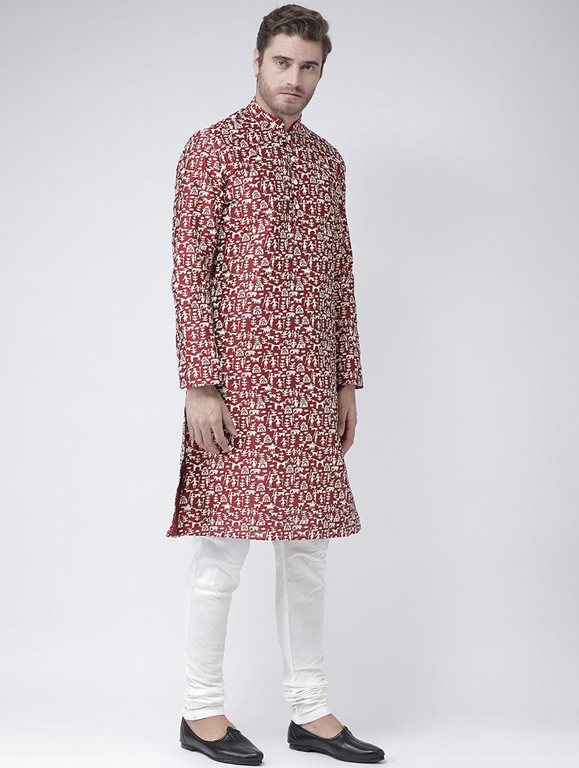 men long sleeve kurta churidar set - 21078552 - Standard Image - 2