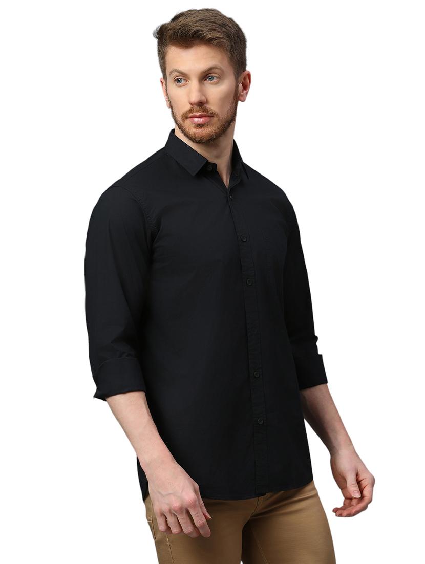 black cotton casual shirt - 21078665 - Standard Image - 2