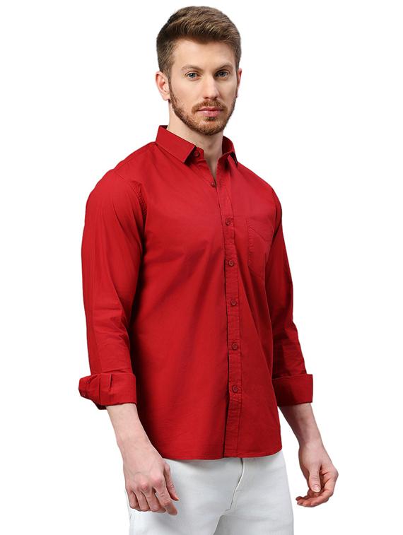 red cotton casual shirt - 21078669 - Standard Image - 2
