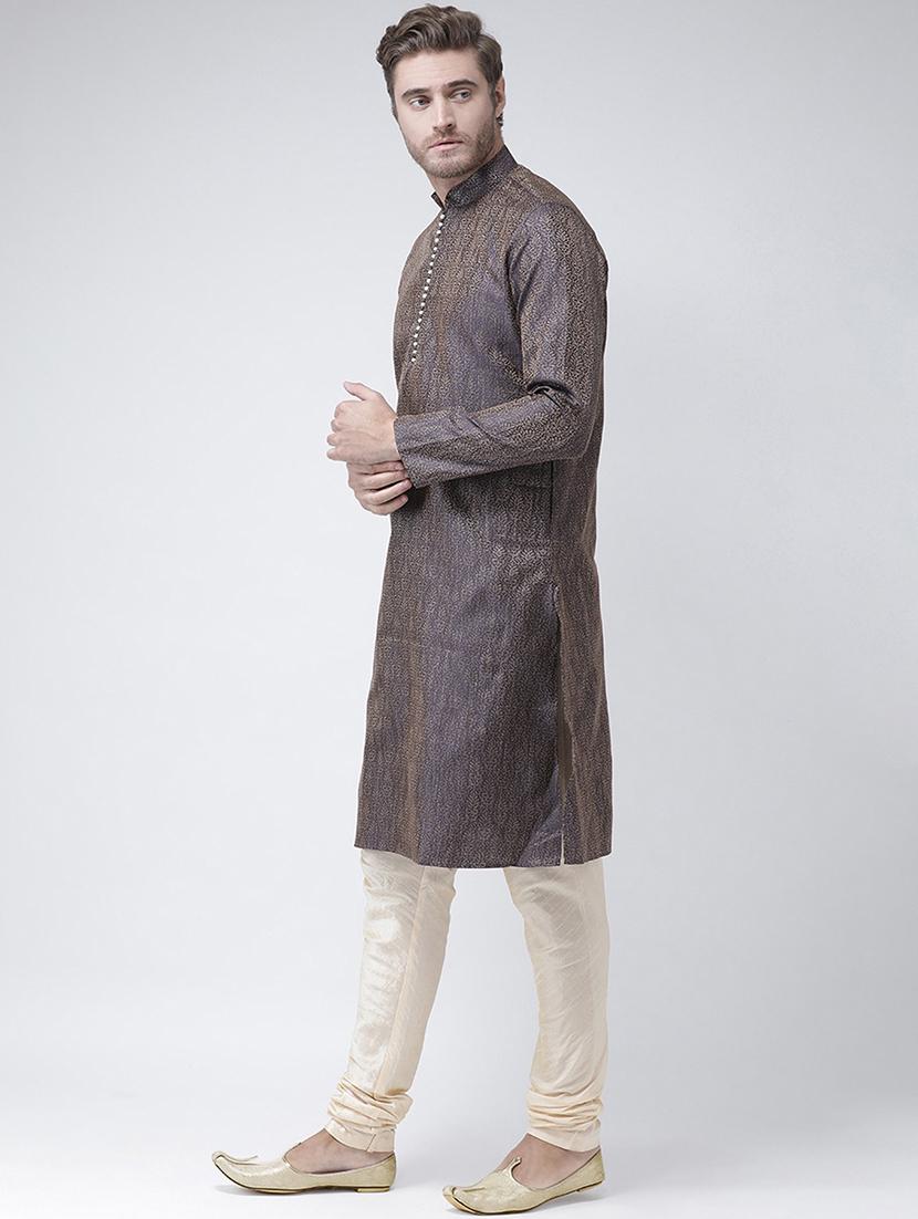men long sleeve kurta churidar set - 21078710 - Standard Image - 2