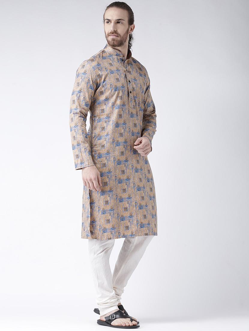 men printed kurta churidar ethnic wear set - 21078777 - Standard Image - 2