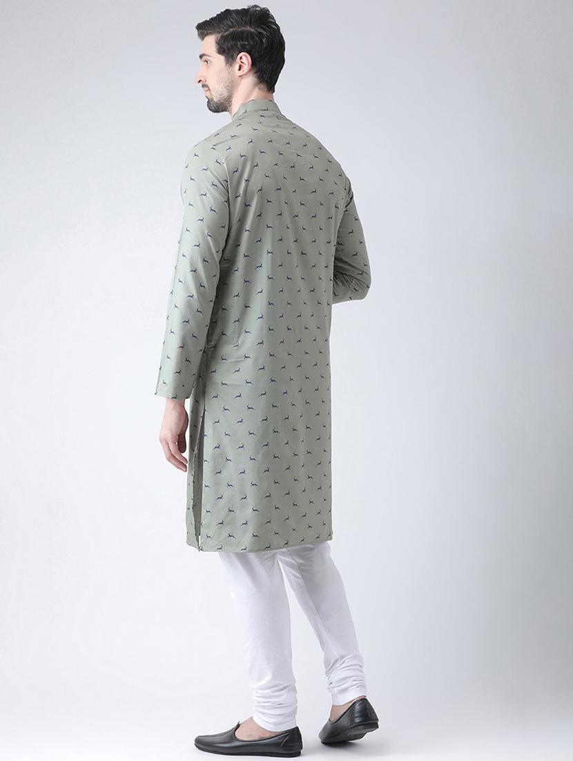 men printed kurta churidar ethnic wear set - 21078826 - Standard Image - 2