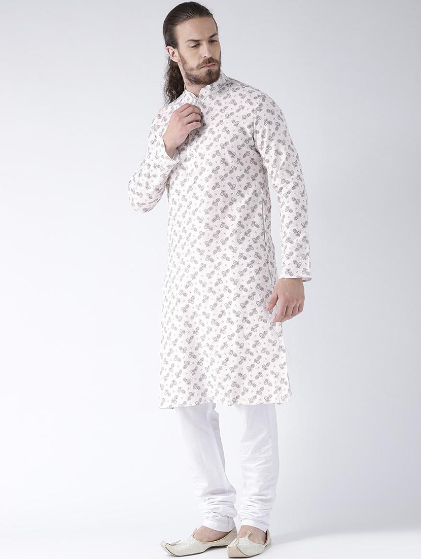 men printed kurta botton ethnic wear set - 21078852 - Standard Image - 2