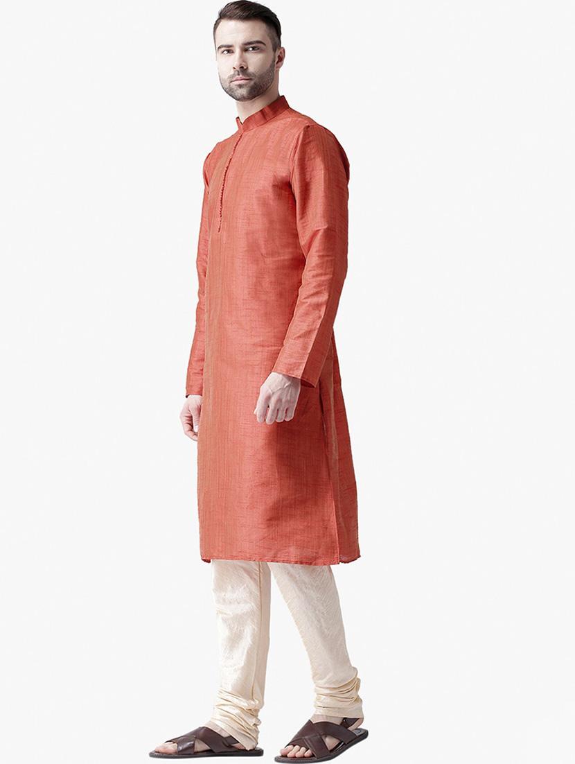men solid long sleeve kurta pyjama set - 21078868 - Standard Image - 2