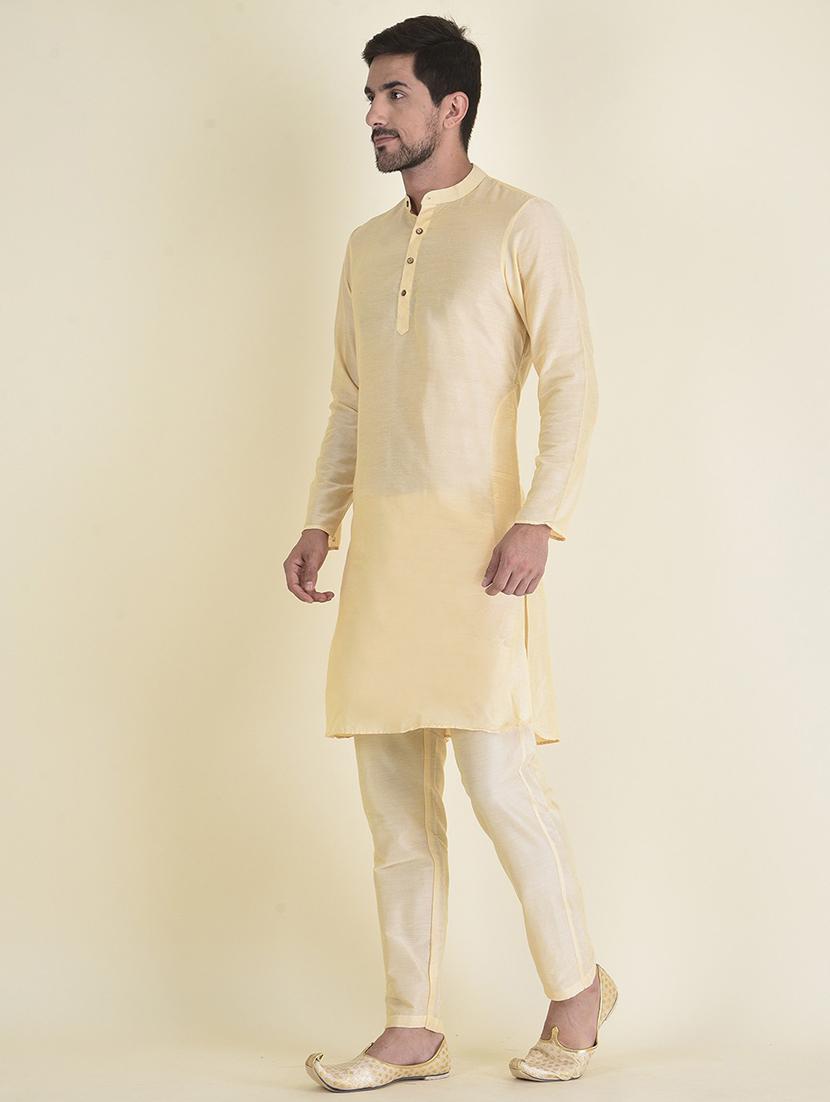 men solid kurta botton ethnic wear set - 21078881 - Standard Image - 2