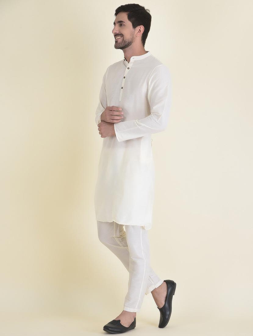 men solid kurta botton ethnic wear set - 21078897 - Standard Image - 2