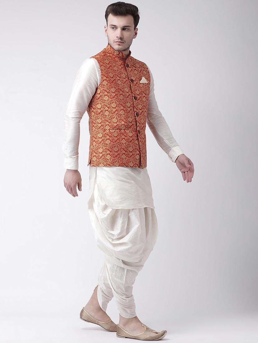 men mandarin neck kurta bottom with nehru jacket - 21079434 - Standard Image - 2