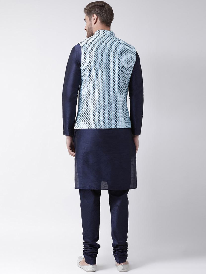 men mandarin neck kurta bottom with nehru jacket - 21079495 - Standard Image - 2