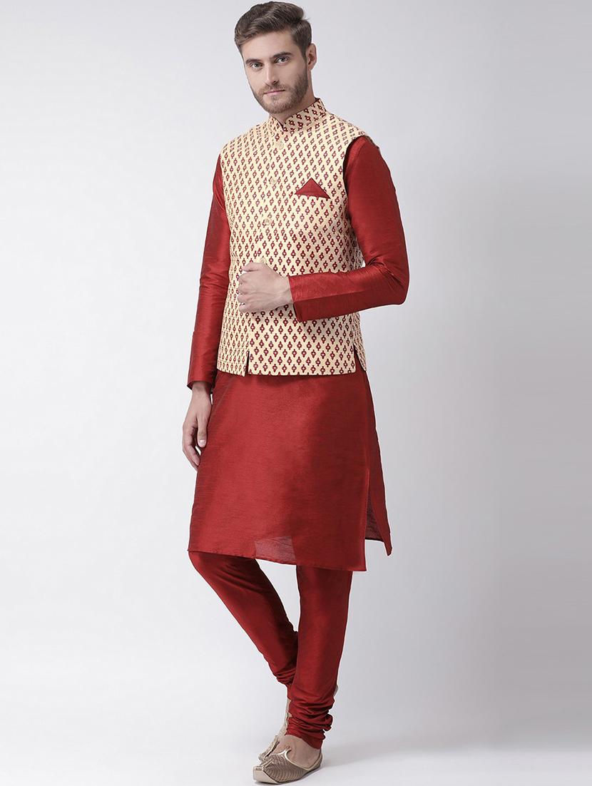 men mandarin neck kurta bottom with nehru jacket - 21079525 - Standard Image - 2