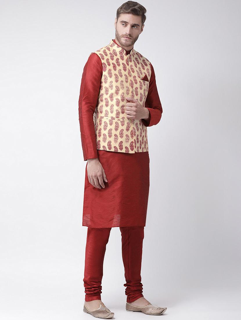 men mandarin neck kurta bottom with nehru jacket - 21079536 - Standard Image - 2