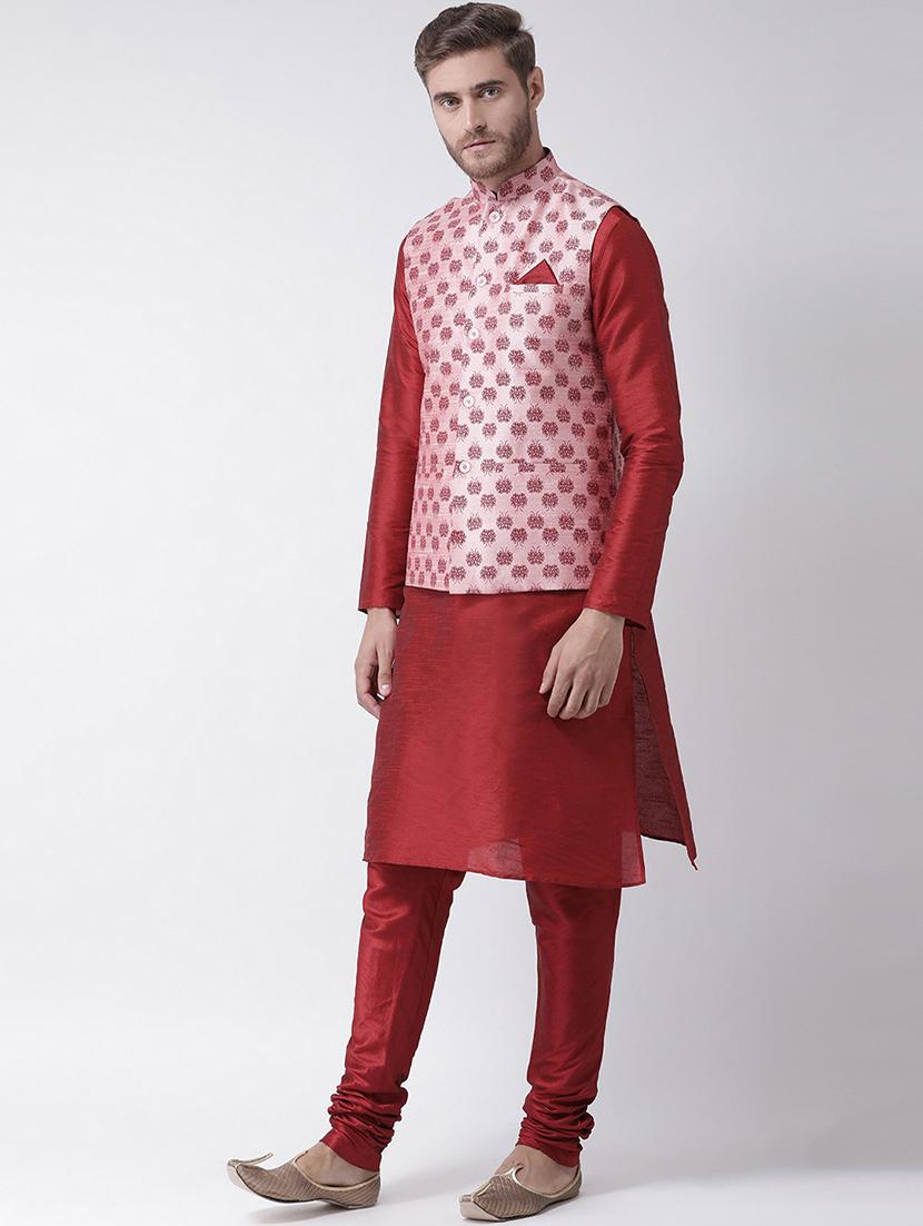 men mandarin neck kurta churidar with jacket - 21079562 - Standard Image - 2