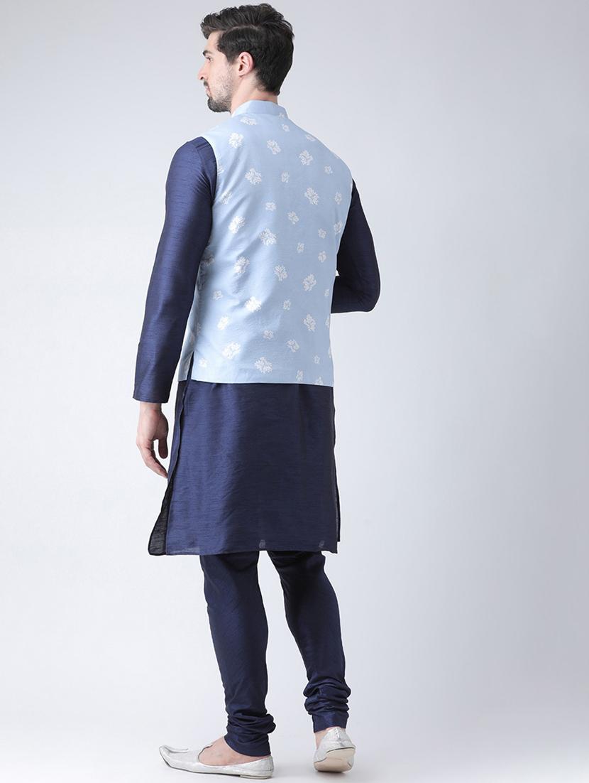 men mandarin neck kurta churidar with jacket - 21079696 - Standard Image - 2