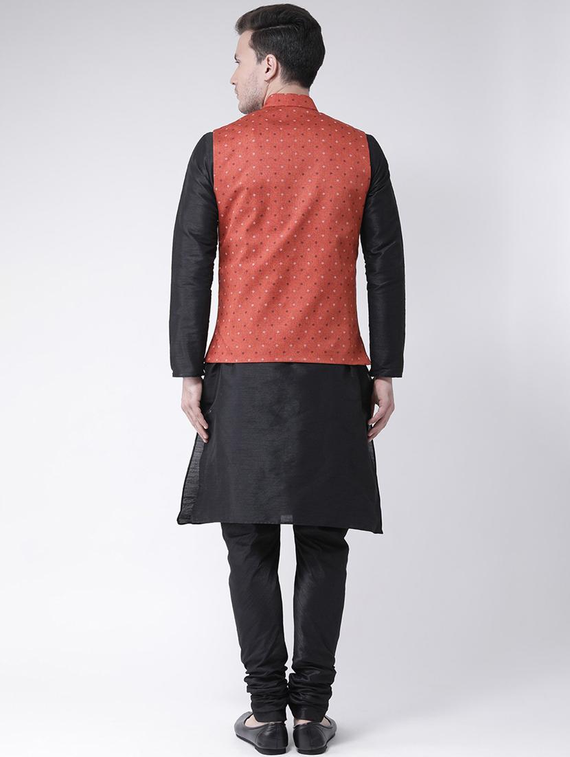 men mandarin neck kurta churidar with jacket - 21079707 - Standard Image - 2