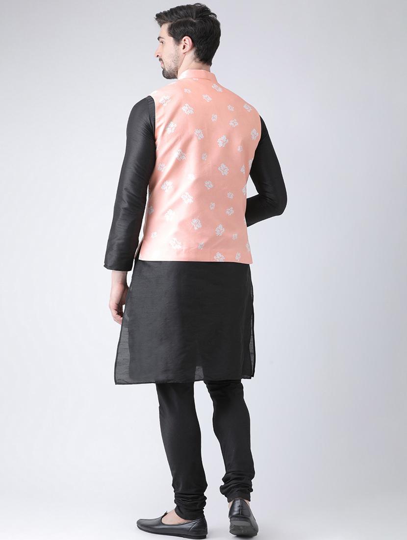 men mandarin neck kurta pyjama set with jacket - 21079724 - Standard Image - 2