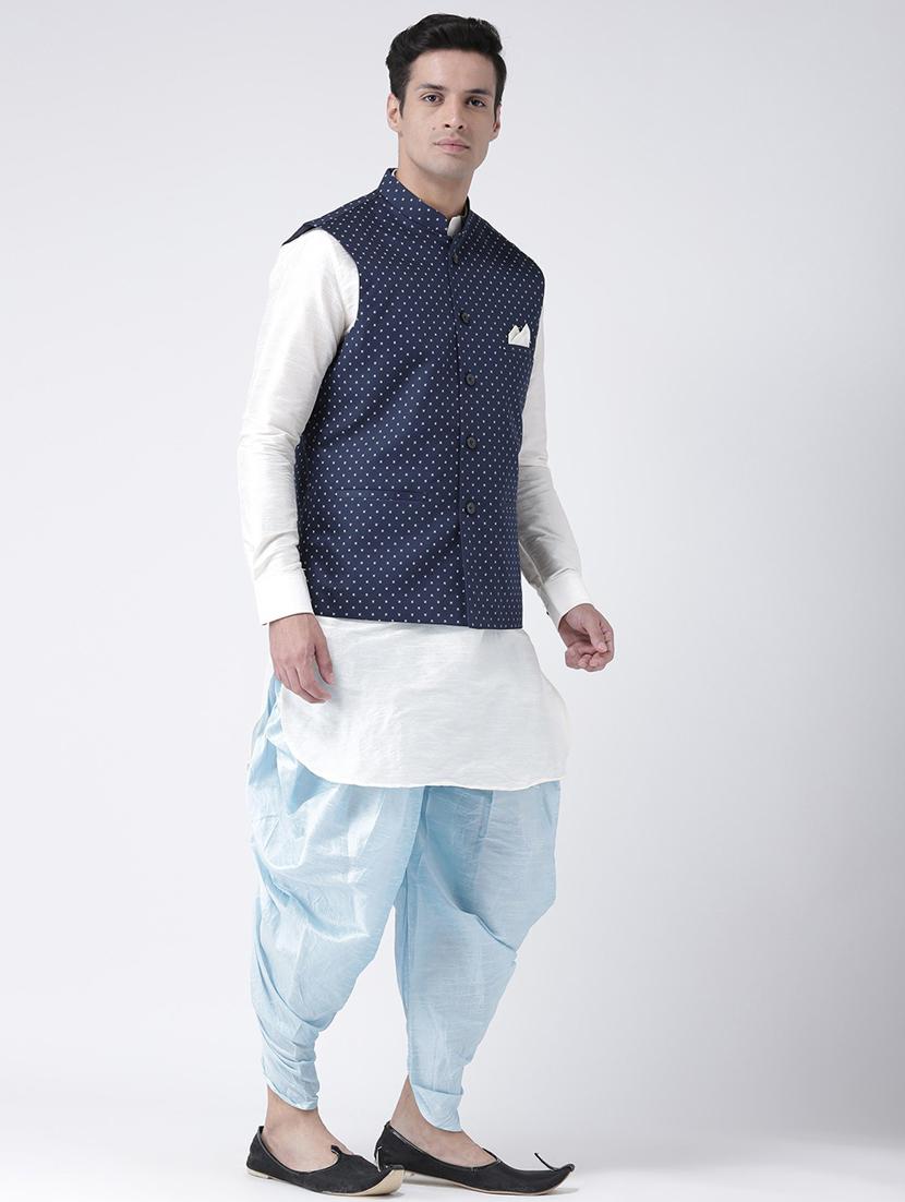 men mandarin neck kurta dhoti with jacket - 21079763 - Standard Image - 2