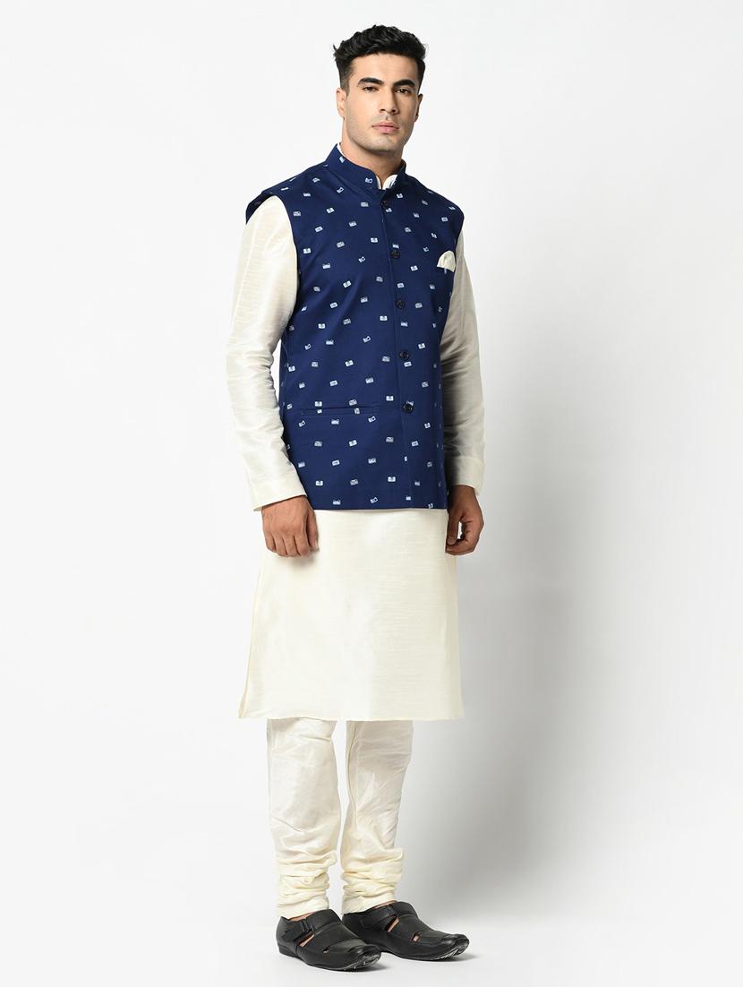 men mandarin neck kurta churidar with jacket - 21079778 - Standard Image - 2