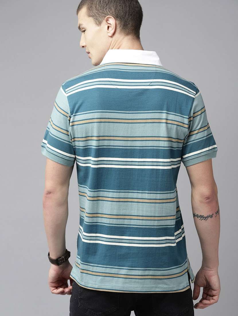 men polo neck striped t-shirt - 21080271 -  Standard Image - 2