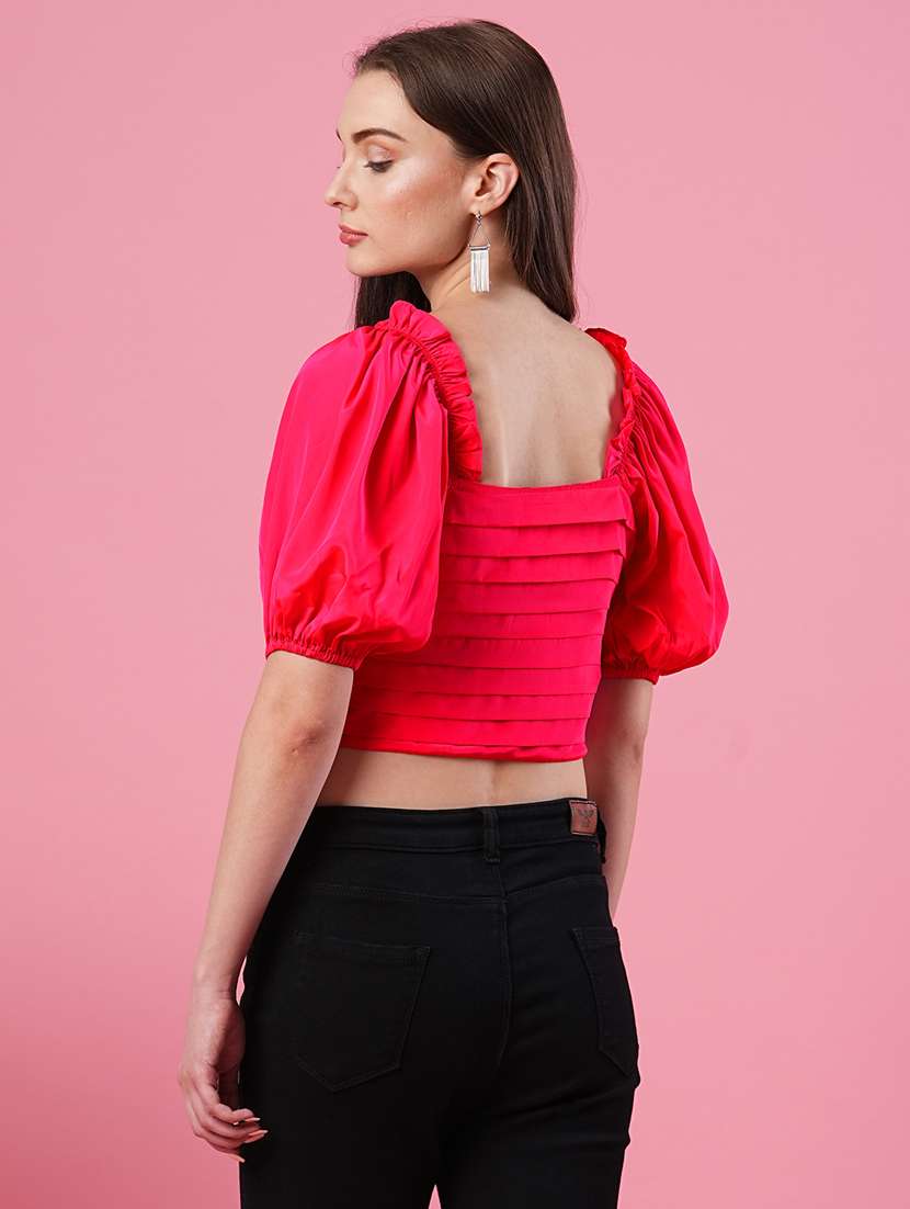women solid color crop top - 21081691 -  Standard Image - 2