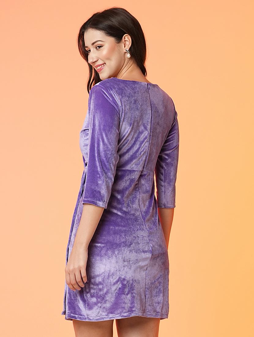 lavender polyester bodycon dress - 21081710 - Standard Image - 2