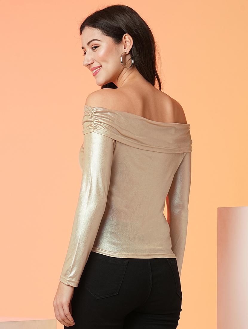 women off shoulder regular top - 21081739 - Standard Image - 2