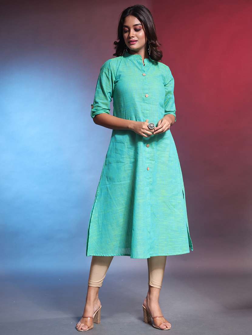 women solid a-line kurta