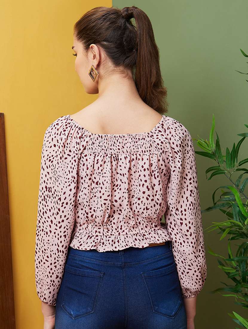 women boat neck blouson top - 21081839 -  Standard Image - 2