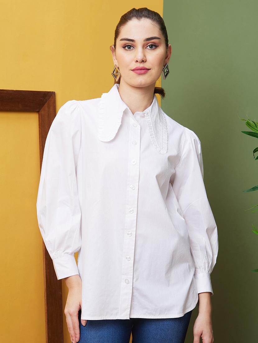 women solid color shirt top