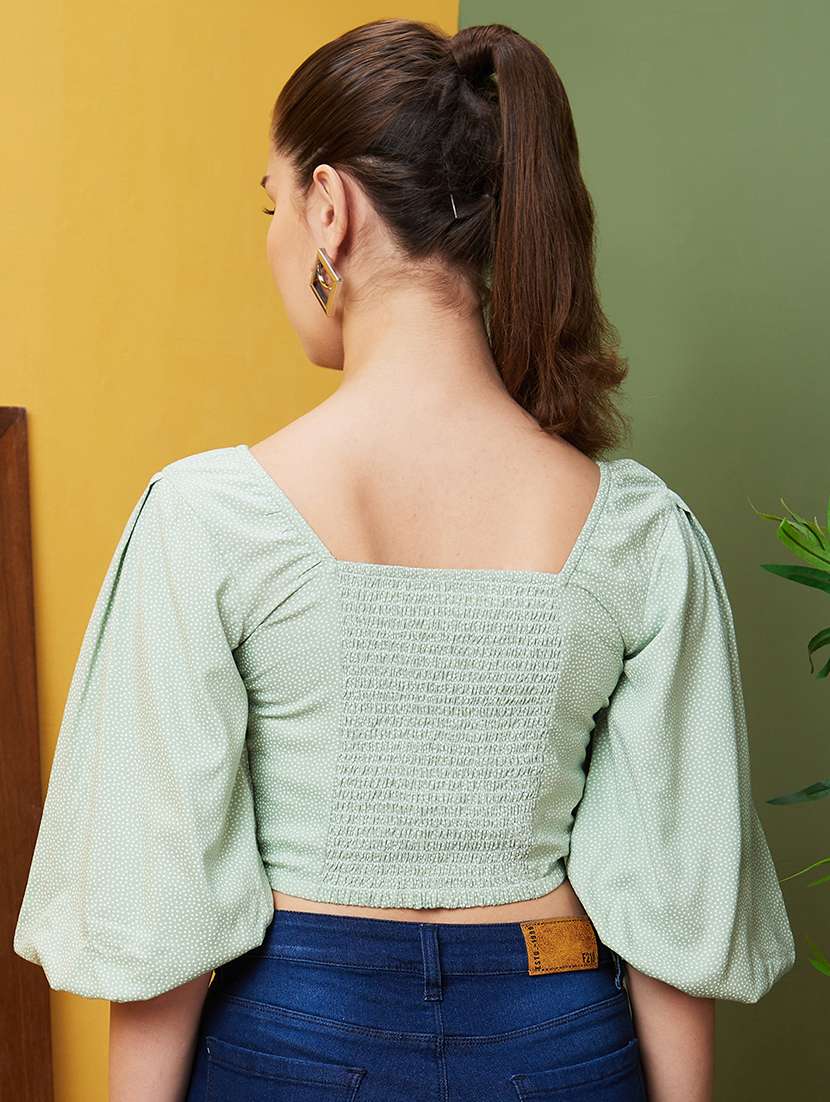 women printed color crop top - 21081857 -  Standard Image - 2