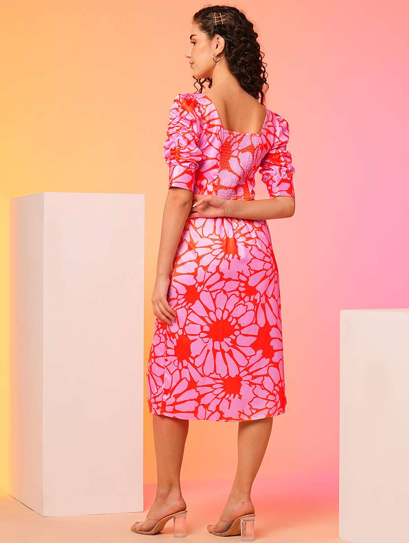 pink polyester a-line dress - 21082088 - Standard Image - 2