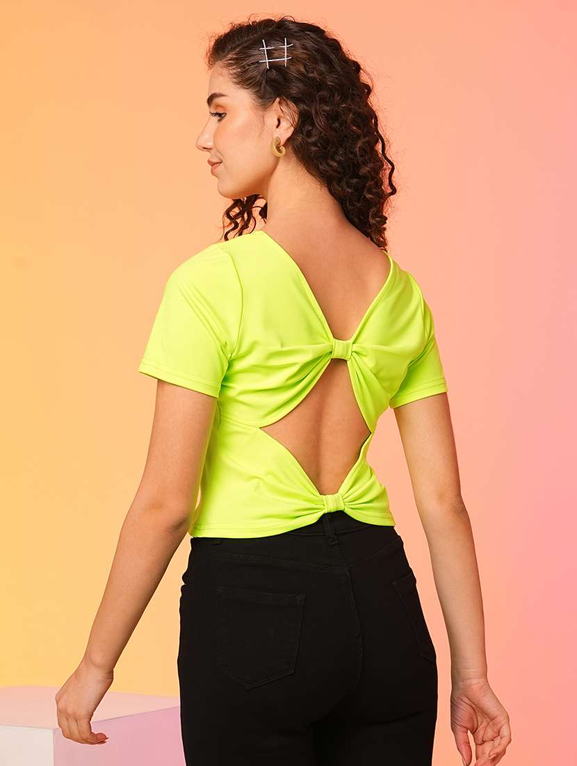 neon polyester backless top - 21082106 -  Standard Image - 2
