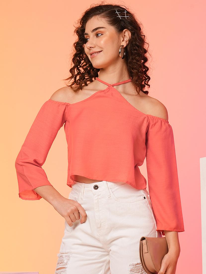 women halter neck regular top - 21082107 -  Zoom Image - 0