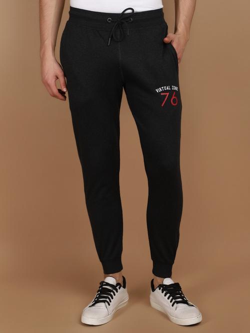 black cotton full length jogger - 21082143 - Standard Image - 0