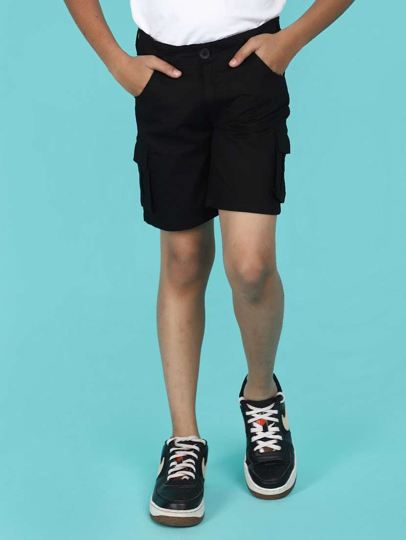 boy mid rise solid shorts