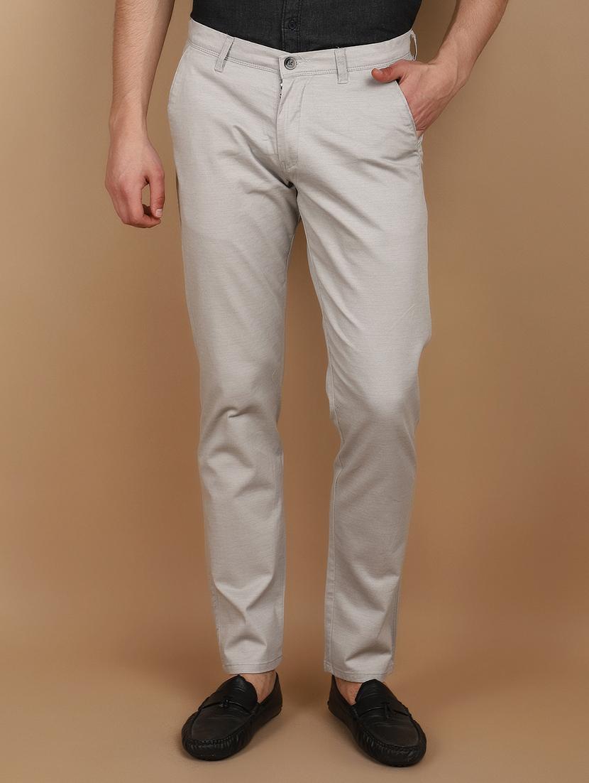 grey cotton chinos casual trousers