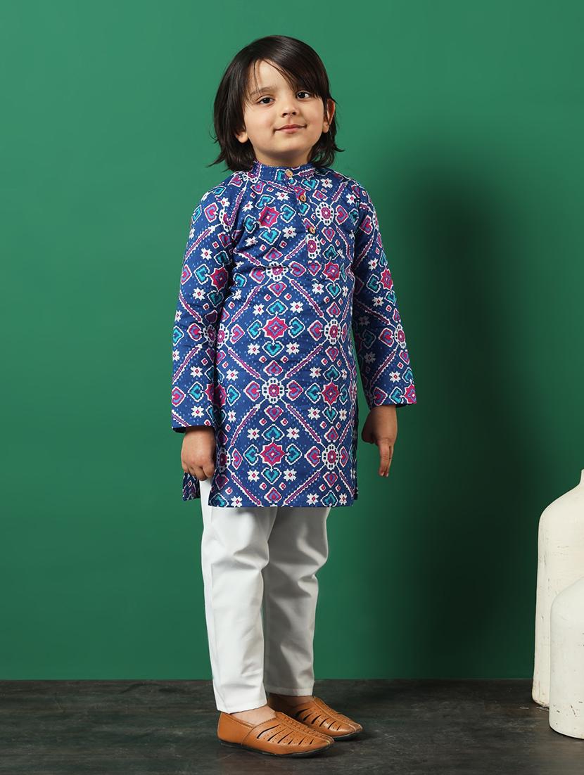 blue coated kurta set - 21083074 - Standard Image - 2