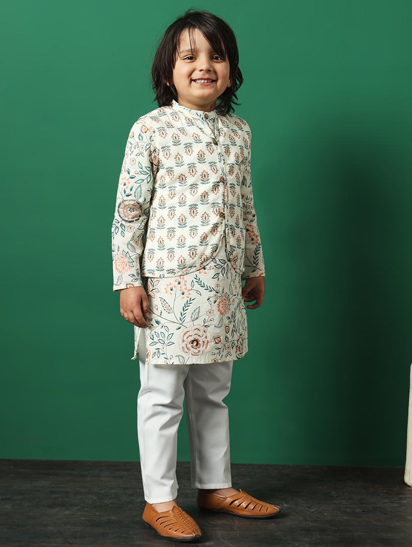 off white coated kurta set - 21083083 - Standard Image - 2
