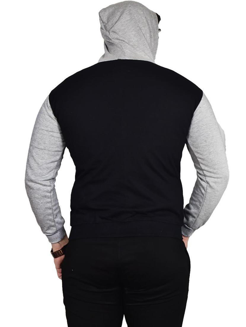 men hood neck color block sweatshirt - 21083115 - Standard Image - 2