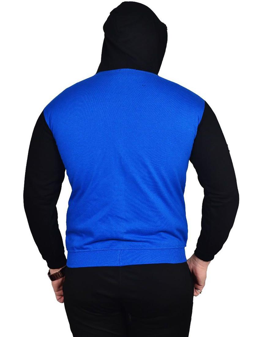men hood neck color block sweatshirt - 21083117 - Standard Image - 2