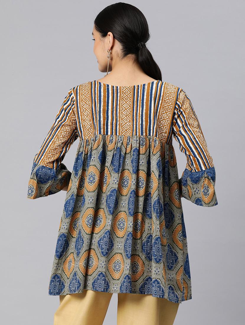 women multi coloured printed a-line tunic - 21083470 - Standard Image - 2