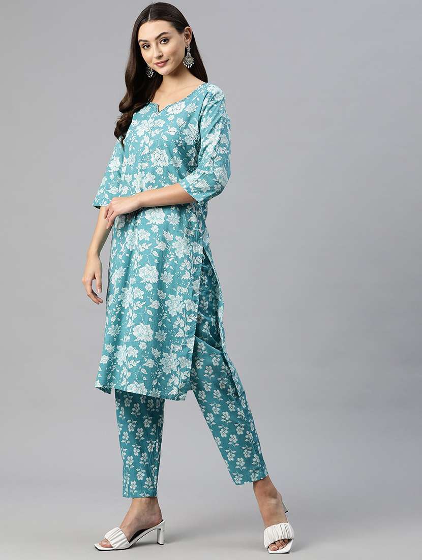 women three quarter sleeve kurta pant with dupatta set - 21087629 - Standard Image - 2