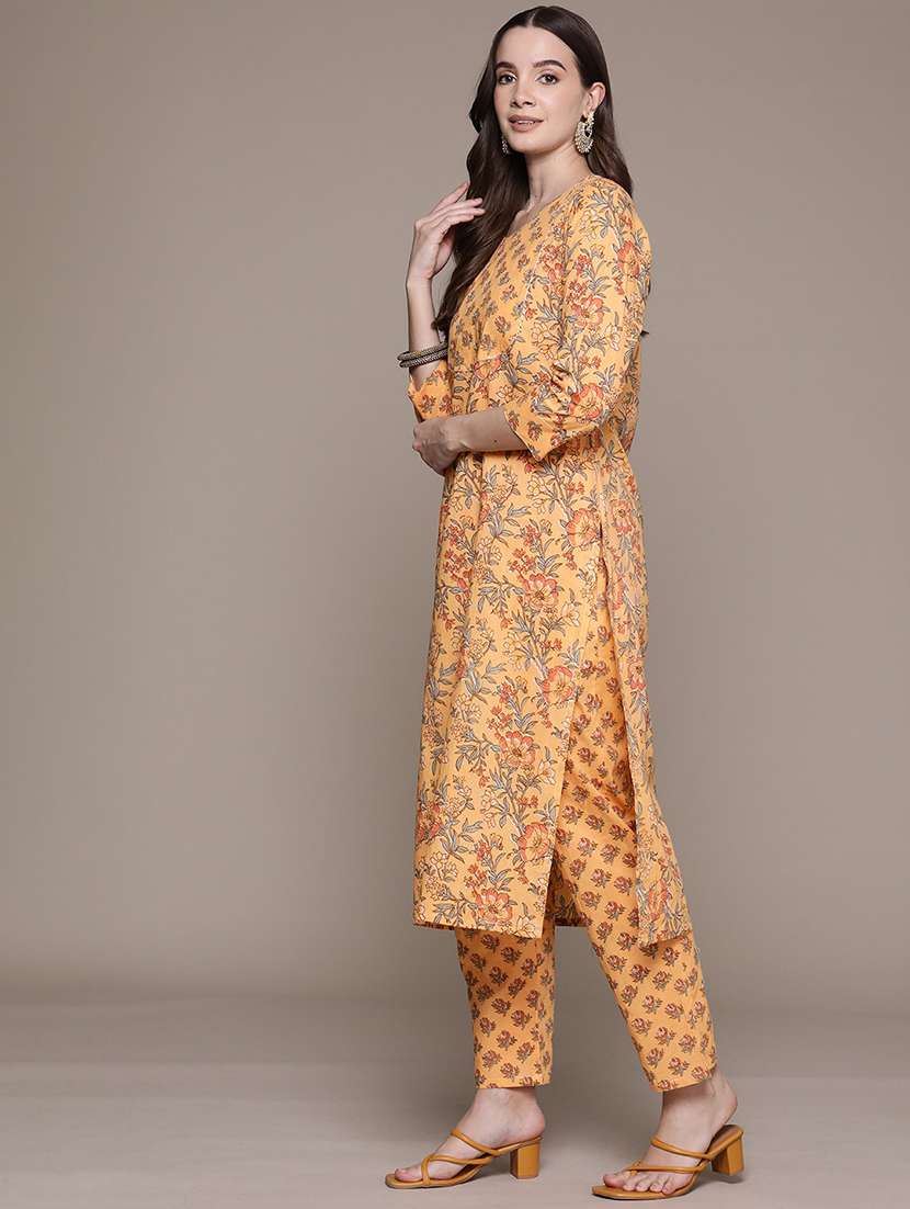 women mellow yellow round neck suit set - 21087707 -  Standard Image - 2