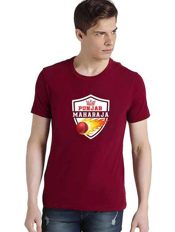 men round neck chest print t-shirt