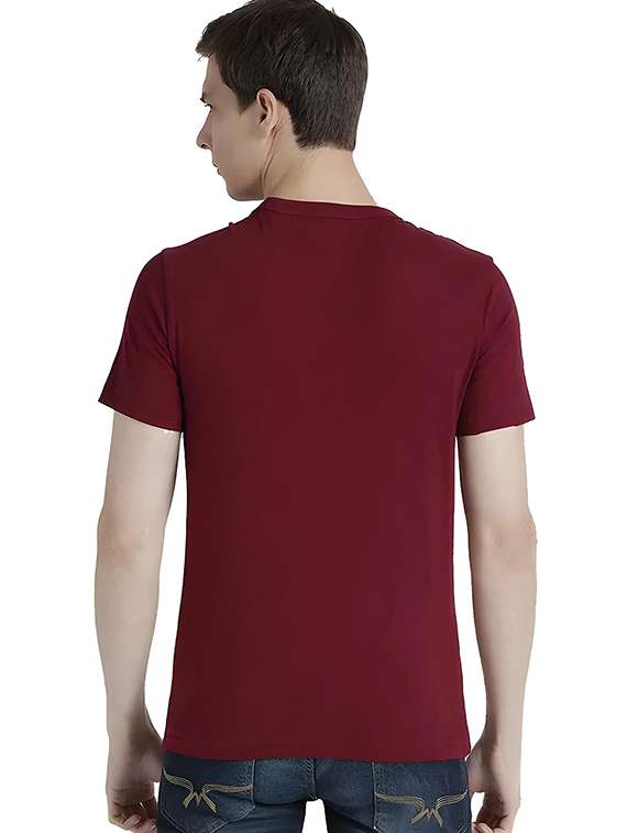 men round neck chest print t-shirt - 21092399 -  Standard Image - 2