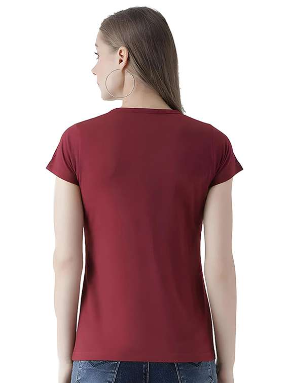 women round neck chest print t-shirt - 21092409 - Standard Image - 2