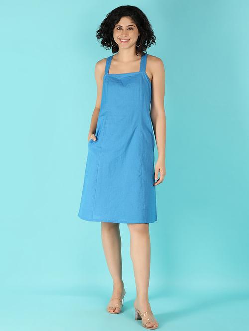 blue cotton aline dress - 21092657 -  Standard Image - 0