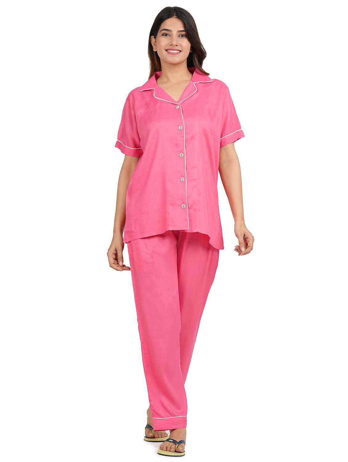 peach rayon pyjama set nightwear